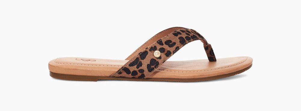 Ugg Sandal Womens - Ugg Tuolumne Leopard Brown - 194WJRHMV